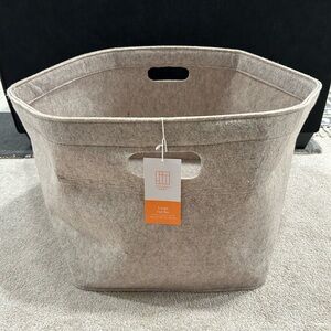 Squared Away Large Felt Bin/ Taupe